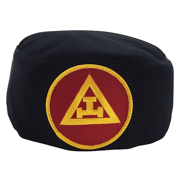 Royal Arch Black Skull Cap yellow red patch