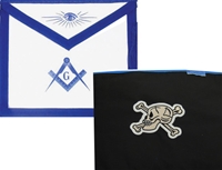 Masonic Apron with Skull & Crossbones - Leather
