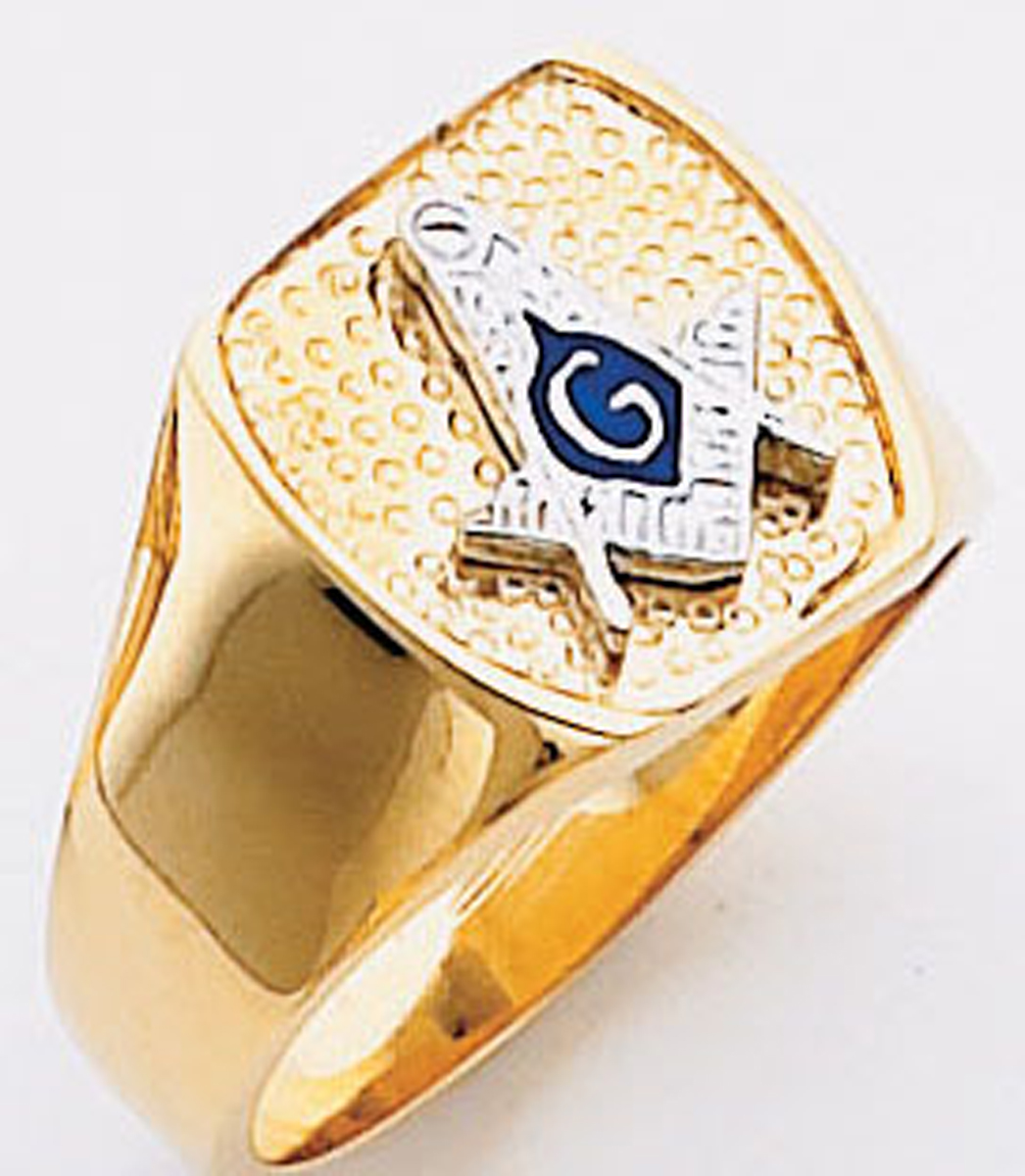 Gold Masonic Ring Solid Back 3349
