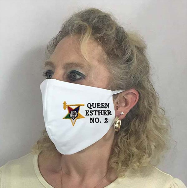 Custom Past Matron OES Chapter Face covering - Made in USA